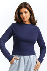 Ribbed Crew Neck Top WM-KTP-SS24-013